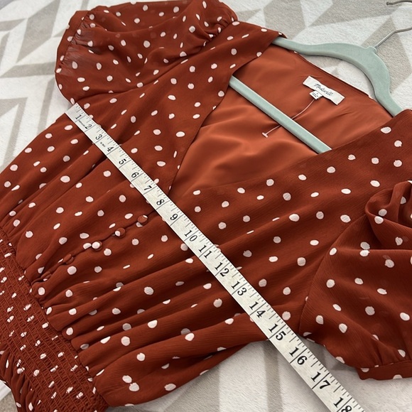 Madewell NWOT Smocked Mini Dress Polka Dot size Small style L3392 - Picture 9 of 13